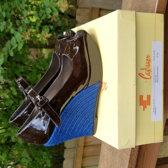 Espresso and royal blue espadrilles - Picture 4 of 4